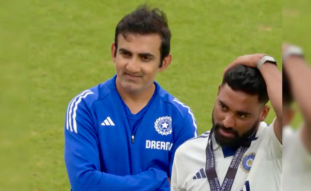 Gautam Gambhir reacting to India’s Oval Test win