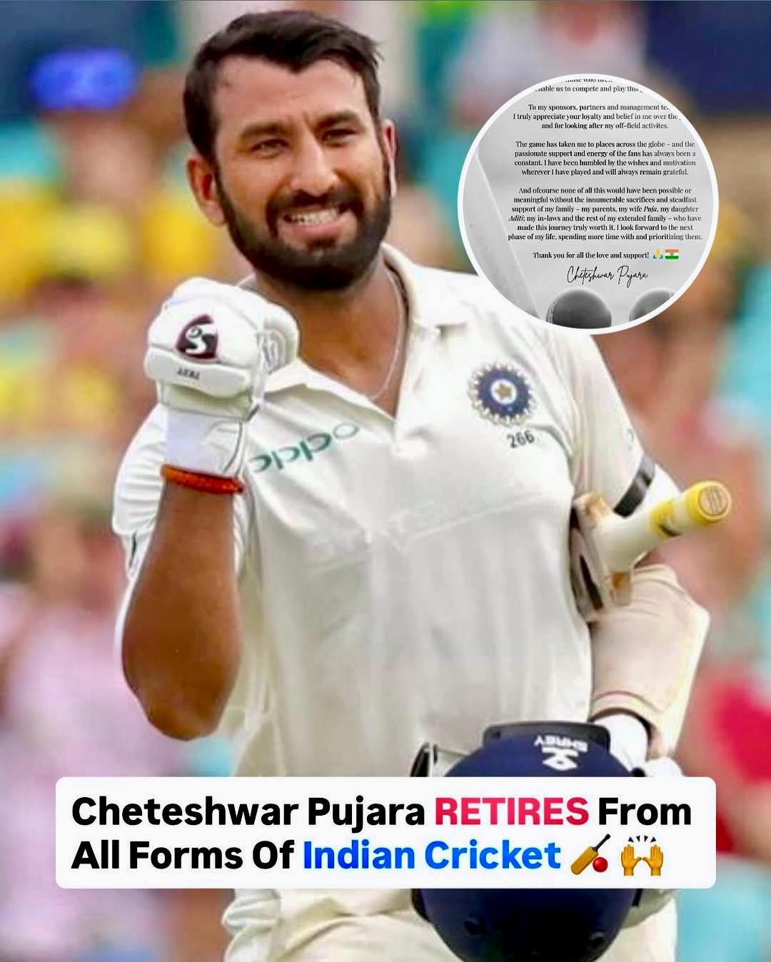 Cheteshwar Pujara announces retirement from Indian cricket, full career stats and achievements