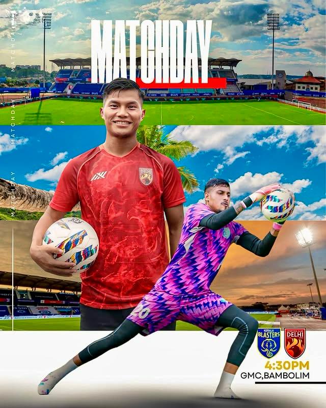 Kerala Blasters players celebrating after 3-0 win against Sporting Club Delhi in AIFF Super Cup 2025