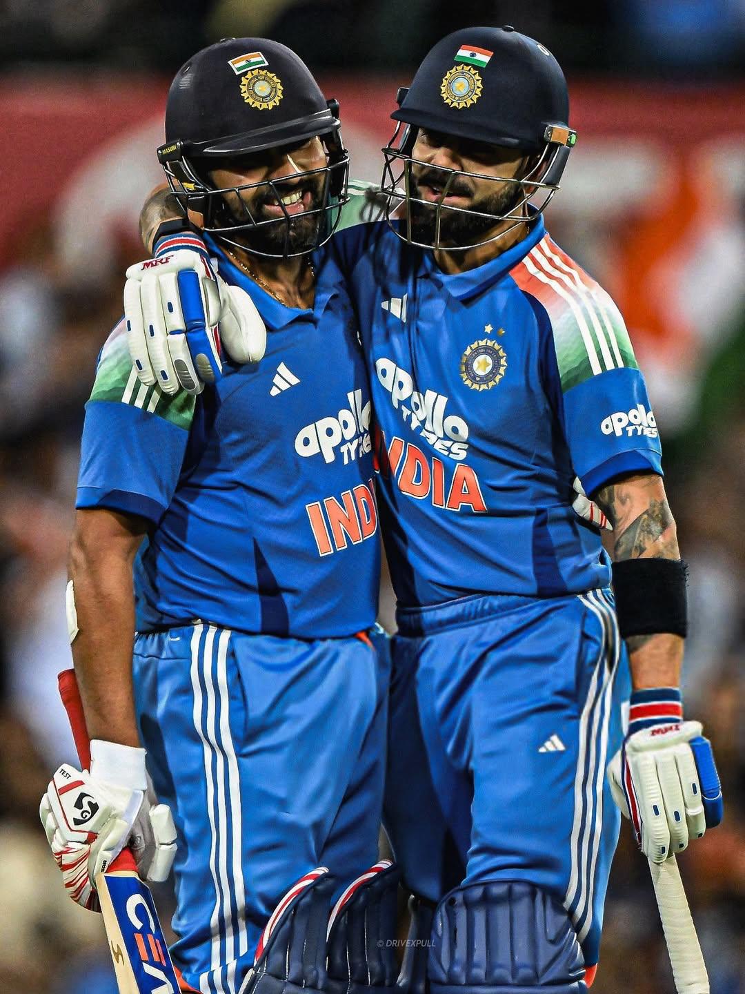 Rohit Sharma celebrates after completing 20,000 international runs during India vs South Africa match